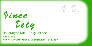 vince dely business card